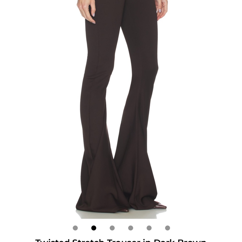 Flared Stretch Trousers in Black